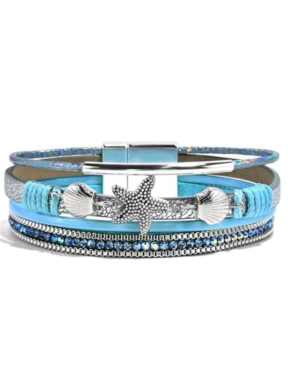 Seashell Starfish Boho Wrap Bracelet